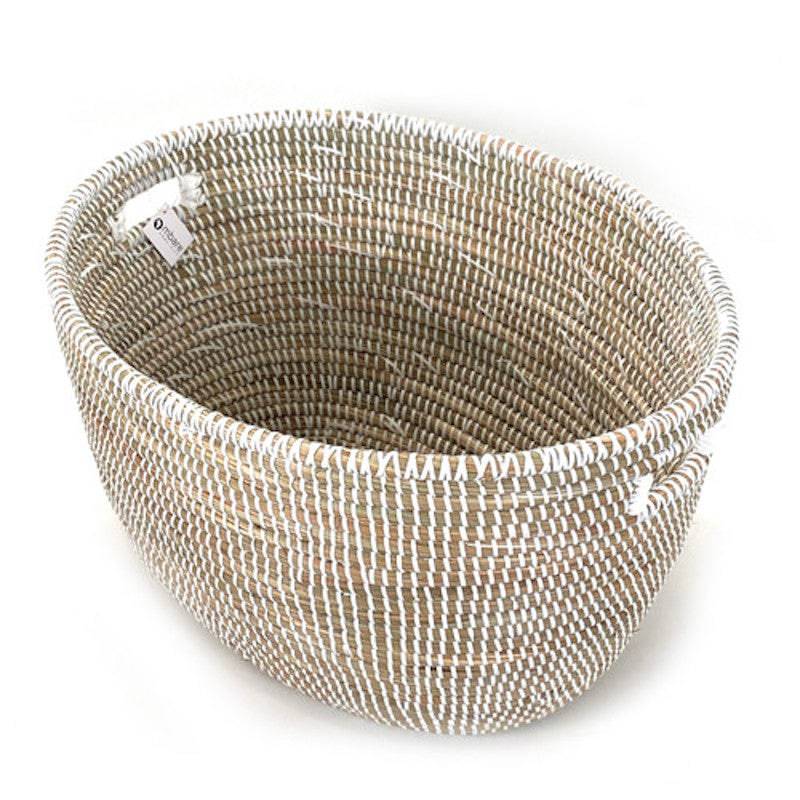 White Oval Basket - Renew Home Goods