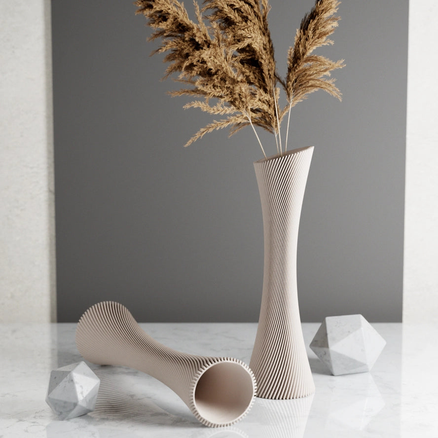 Eco-Friendly Spiral Rose Vase | Modernized Pottery