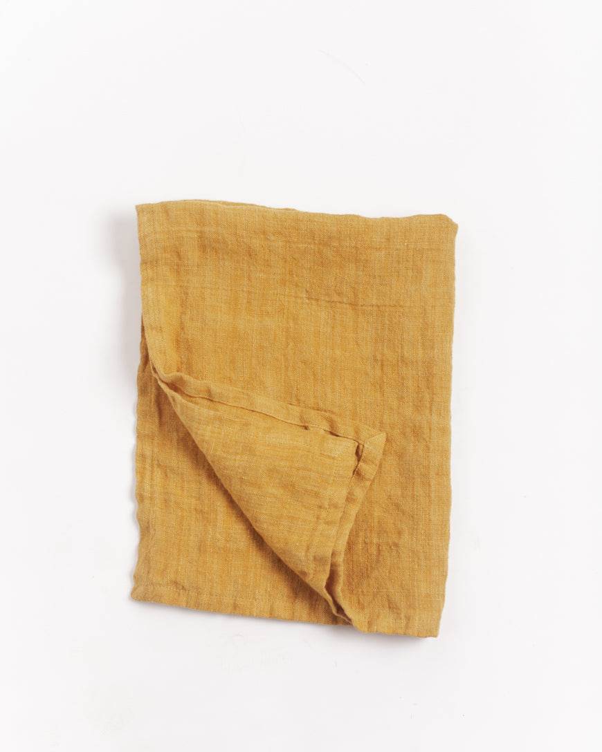 Stone Washed Linen Tea Towel - Gold